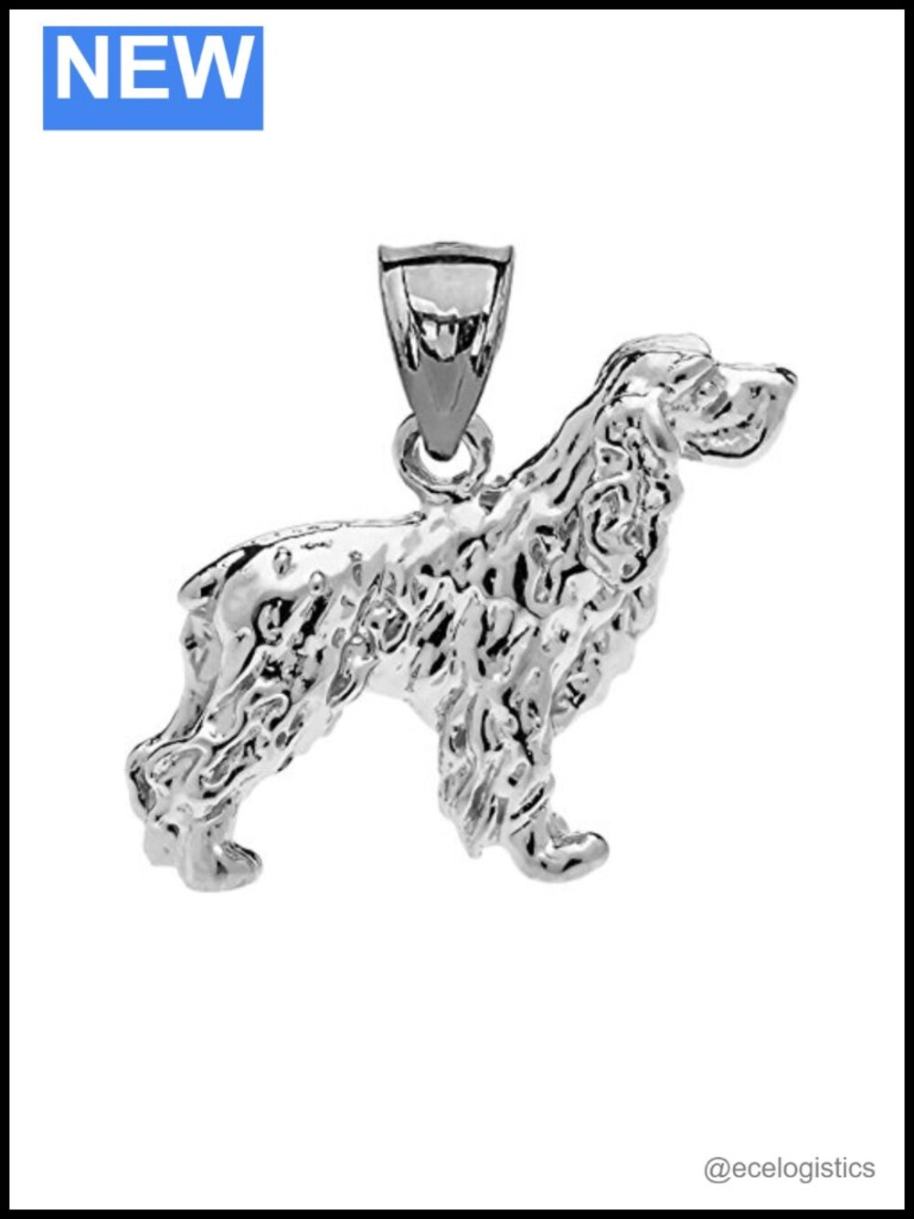 Sterling Silver Cocker Spaniel Dog Charm Pendant